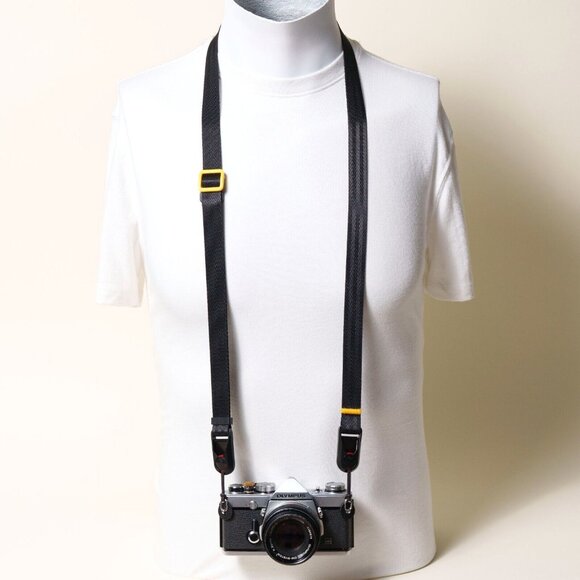 Black Yellow Adjustable 30-52" Camera Strap Peak Design Anchors  D-Ring Mount - Picture 3 of 9